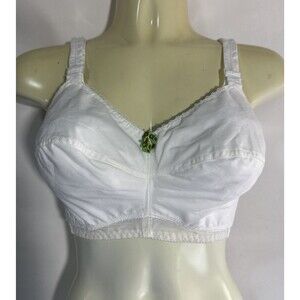 Vintage Figurette Bullet Bra White Size 30F #526 Plus Size Nursing US Made